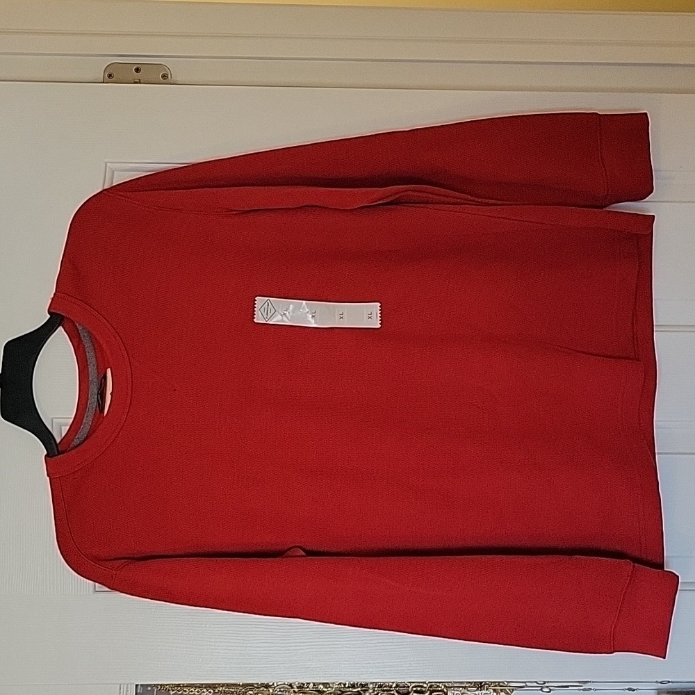 Red Thermal Crewneck Shirt